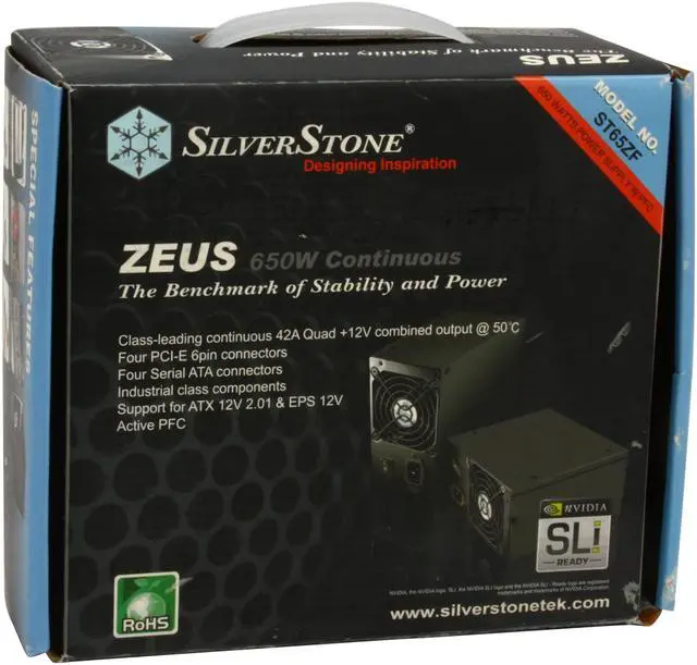 Alt view image 10 of 10 - SilverStone ZEUS ST65ZF 650 W ATX 12V 2.0 & EPS 12V SLI Certified CrossFire Ready Active PFC Power Supply
