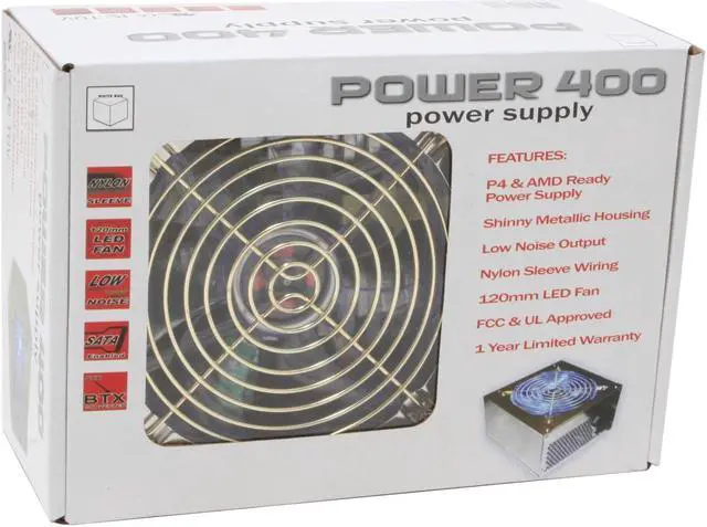 Alt view image 10 of 11 - Linkworld LPJ12-400W (PSWB-400) 400 W ATX Polished Chrome Power Supply