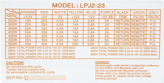 Alt view image 4 of 6 - Linkworld LPJ2-23-P4 430 W ATX12V Power Supply