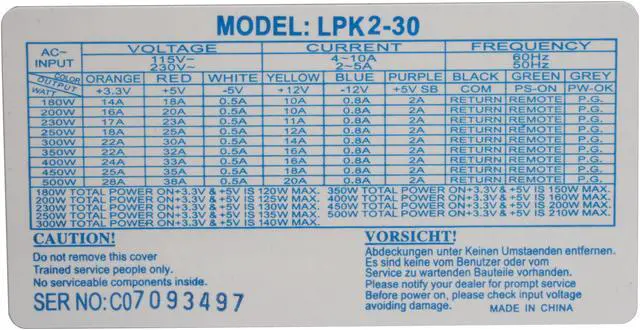 Alt view image 4 of 8 - Linkworld LPK2-30-P4 500 W ATX12V Power Supply