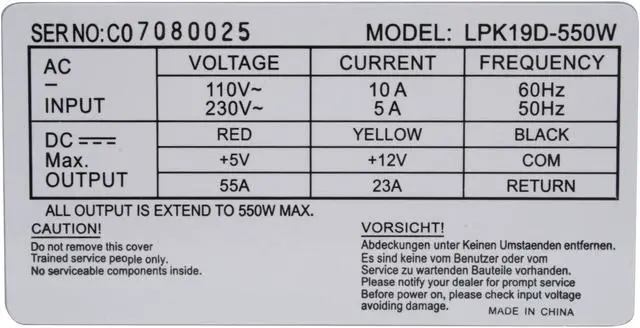 Alt view image 5 of 8 - Linkworld LPK19D-35-P4 550 W ATX12V Power Supply
