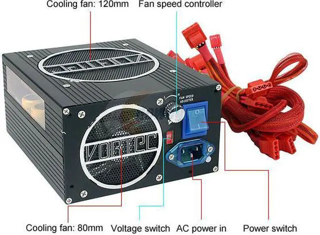 Alt view image 2 of 9 - XG VORTEC PSVO-600 600 W ATX12V Power Supply