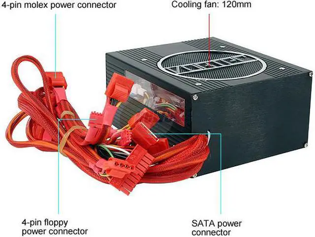Alt view image 3 of 9 - XG VORTEC PSVO-600 600 W ATX12V Power Supply
