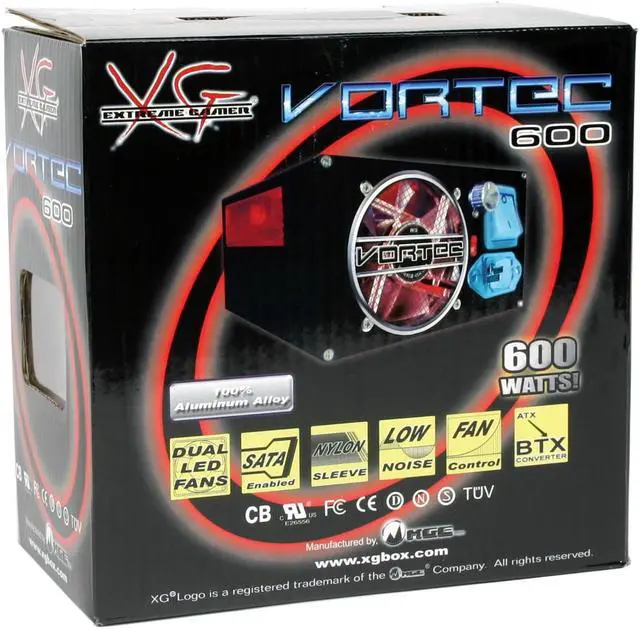 Alt view image 7 of 9 - XG VORTEC PSVO-600 600 W ATX12V Power Supply