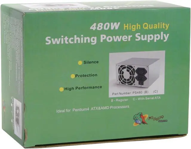 Alt view image 5 of 5 - LOGISYS Computer PS480C 480 W ATX12V Power Supply