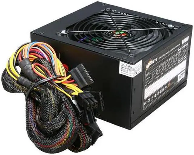 Alt view image 4 of 5 - LOGISYS Computer PS600XBK 600 W ATX12V SLI Ready Power Supply Black w/ 120mm Ball Bearing Fan