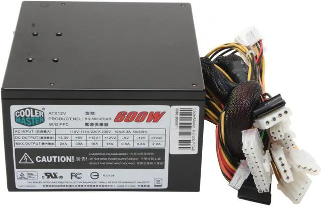 Alt view image 6 of 11 - Cooler Master eXtreme Power 713001180 600 W ATX Form Factor 12V V2.01 Power Supply