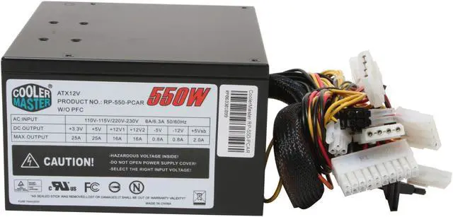 Alt view image 3 of 9 - Cooler Master eXtreme Power RP-550-PCAR 550 W ATX from factor 12V V2.01 Power Supply
