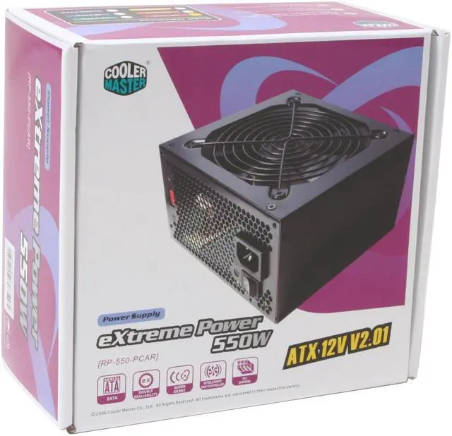 Alt view image 9 of 9 - Cooler Master eXtreme Power RP-550-PCAR 550 W ATX from factor 12V V2.01 Power Supply