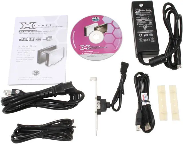 Alt view image 4 of 5 - COOLER MASTER RX-3SB-LAB1-GP Aluminum 3.5" SATA USB 2.0 & eSATA External Enclosure w/ Hub & Back up