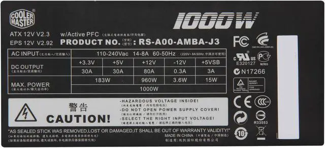 Alt view image 6 of 8 - Cooler Master Silent Pro M - 1000W Power Supply with 80 PLUS Bronze Certification and Semi-Modular Cables