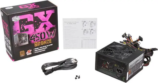 Alt view image 6 of 6 - Cooler Master GX - 450W Power Supply with 80 PLUS Bronze Certification