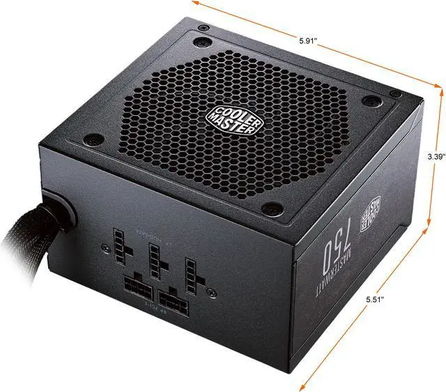 Alt view image 5 of 11 - Cooler Master Master Watt 750 Watt Semi-Fanless Silencio Fan, Semi-Modular 80 PLUS Bronze Power Supply