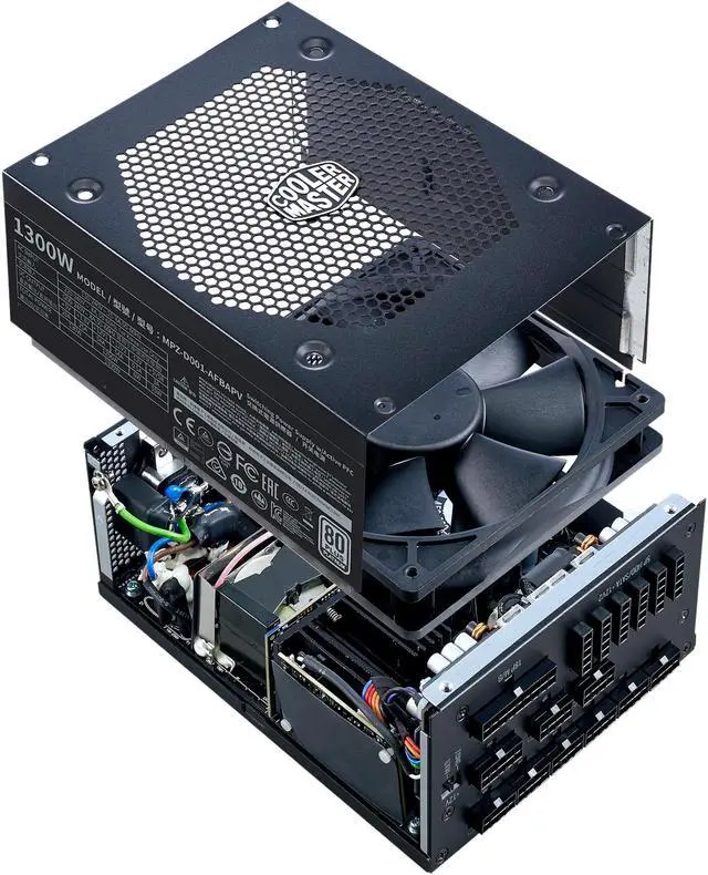 Alt view image 8 of 9 - Cooler Master V1300 Platinum 1300W Full-Modular, 80 PLUS Platinum, Japanese Capacitors, Single/Multi Rail Switch, 10 Year Warranty Power Supply