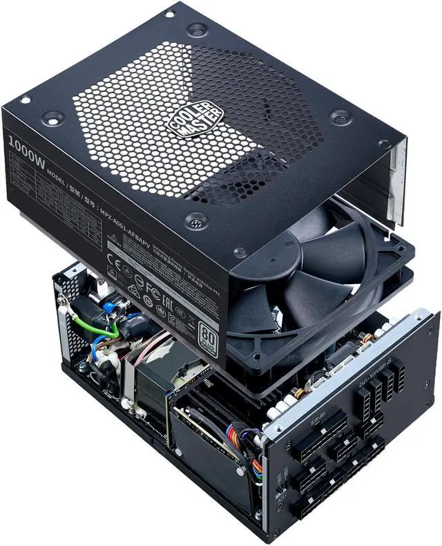 Alt view image 8 of 9 - Cooler Master V1000 Platinum 1000W Full-Modular, 80 PLUS Platinum, Japanese Capacitors, Single/Multi Rail Switch, 10 Year Warranty Power Supply