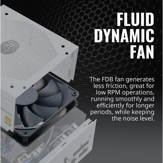 Alt view image 15 of 15 - Cooler Master V850 Gold V2 White Edition Full Modular, 850W, 80+ Gold Efficiency, Semi-fanless Operation, 16AWG PCIe High-efficiency Cables, 10 Year Warranty