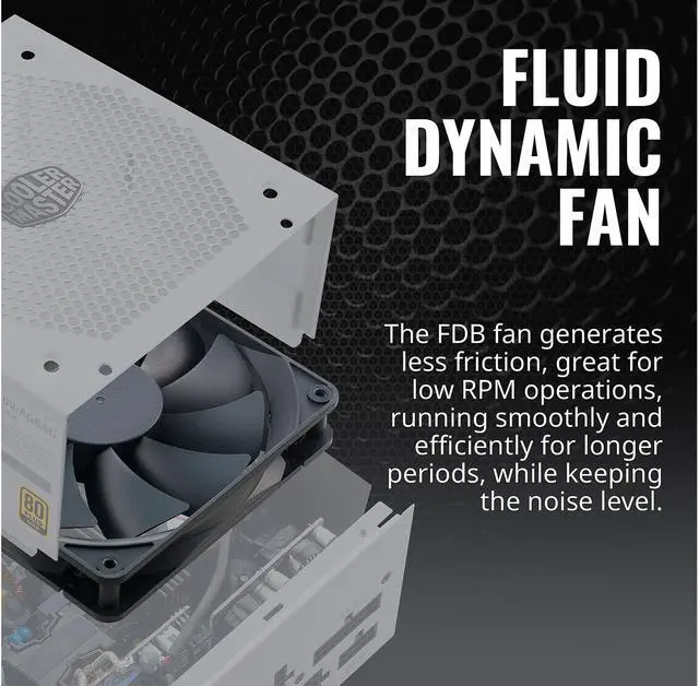 Alt view image 16 of 16 - Cooler Master V550 Gold White Edition V2 Full Modular, 550W, 80+ Gold Efficiency, Semi-fanless Operation, 16AWG PCIe High-efficiency Cables, 10 Year Warranty