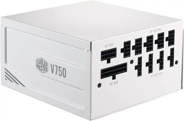 Alt view image 7 of 16 - Cooler Master V750 Gold V2 White Edition Full Modular, 750W, 80+ Gold Efficiency, Semi-fanless Operation, 16AWG PCIe High-efficiency Cables, 10 Year Warranty