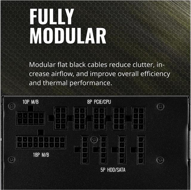 Alt view image 15 of 16 - Cooler Master MWE Gold 850 V2 Fully Modular, 850W, 80+ Gold Efficiency, Quiet HDB Fan, 2 EPS Connectors, High Temperature Resilience, 5 Year Warranty