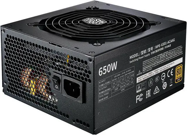 Alt view image 2 of 16 - Cooler Master MWE Gold 650 V2 Fully Modular, 650W, 80+ Gold Efficiency, Quiet HDB Fan, 2 EPS Connectors, High Temperature Resilience, 5 Year Warranty