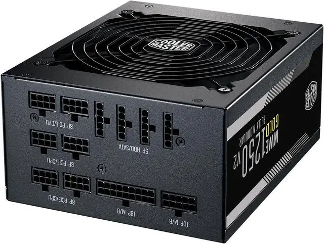 Alt view image 4 of 15 - Cooler Master MWE Gold 1250 V2 Fully Modular, 1250W, 80+ Gold Efficiency, Quiet 140mm FDB Fan, 2 EPS Connectors, High Temperature Resilience, 10 Year Warranty