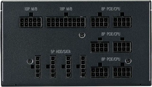 Alt view image 8 of 15 - Cooler Master MWE Gold 1250 V2 Fully Modular, 1250W, 80+ Gold Efficiency, Quiet 140mm FDB Fan, 2 EPS Connectors, High Temperature Resilience, 10 Year Warranty