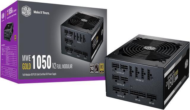 Cooler Master MWE Gold 1050 V2 Fully Modular, 1050W, 80+ Gold Efficiency,  Quiet 140mm FDB Fan, 2 EPS Connectors, High Temperature Resilience, 10 Year 
