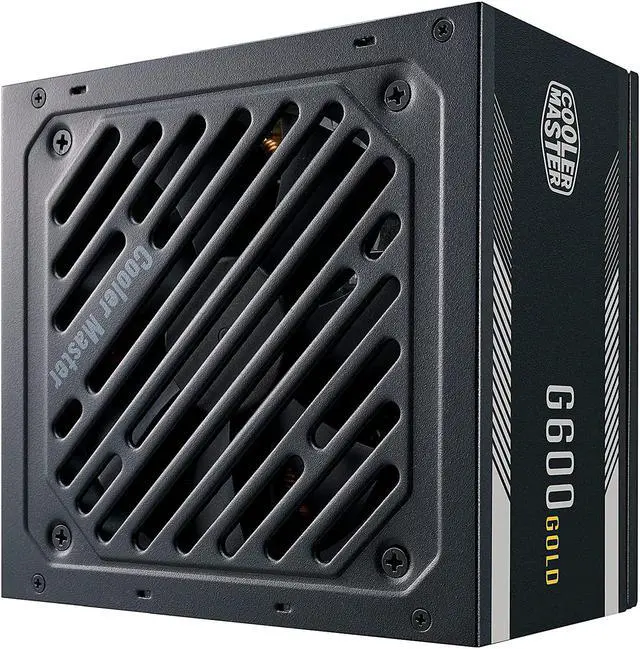 Alt view image 3 of 15 - Cooler Master G600 Gold Power Supply, 600W 80+ Gold Efficiency, Intel ATX Version 2.52, Fixed Flat Black Cables. Quiet HDB Fan, 5 Year Warranty