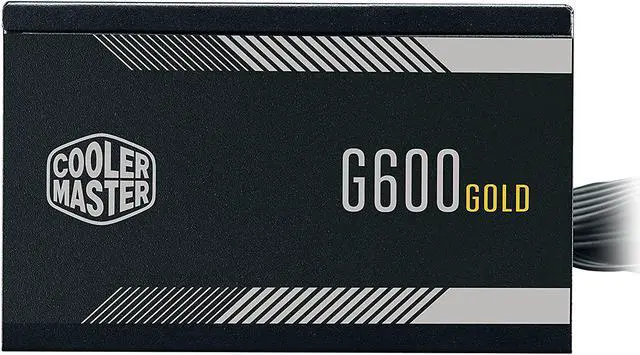 Alt view image 8 of 15 - Cooler Master G600 Gold Power Supply, 600W 80+ Gold Efficiency, Intel ATX Version 2.52, Fixed Flat Black Cables. Quiet HDB Fan, 5 Year Warranty