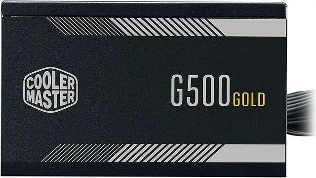 Alt view image 6 of 15 - Cooler Master G500 Gold Power Supply, 500W 80+ Gold Efficiency, Intel ATX Version 2.52, Fixed Flat Black Cables. Quiet HDB Fan, 5 Year Warranty