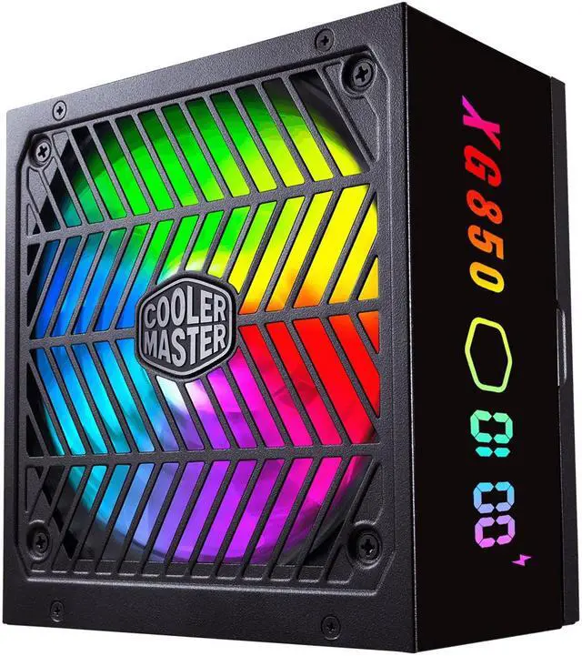 Alt view image 3 of 8 - Cooler Master XG850 Plus Platinum ARGB Fully Modular, 850W, 80+ Platinum, ARGB 135mm Silent Fan, Built-in Information Display Panel , Intel ATX 12V Ver 2.53, 100% Japanese Capacitors