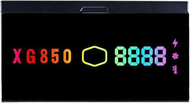 Alt view image 4 of 8 - Cooler Master XG850 Plus Platinum ARGB Fully Modular, 850W, 80+ Platinum, ARGB 135mm Silent Fan, Built-in Information Display Panel , Intel ATX 12V Ver 2.53, 100% Japanese Capacitors