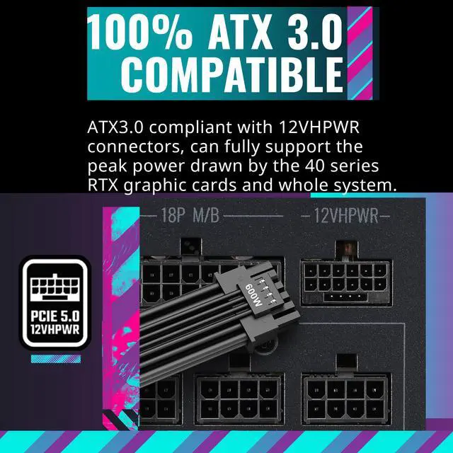 Alt view image 2 of 12 - Cooler Master MWE Gold 1250 V2 ATX3.0 Fully Modular, 1250W, 80+ Gold Efficiency, Quiet 140mm FDB Fan, 2 EPS Connectors, High Temperature Resilience,  (MPE-C501-AFCAG-3US)