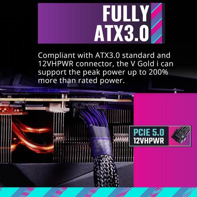 Alt view image 3 of 13 - Cooler Master V850 Gold i ATX3.0 Fully Modular, 850W, 80+ Gold, Semi-Digital, 135mm Silent Fan with S.T.C.M, 100% Japanese Capacitors (MPZ-8501-AFAG-BUS)