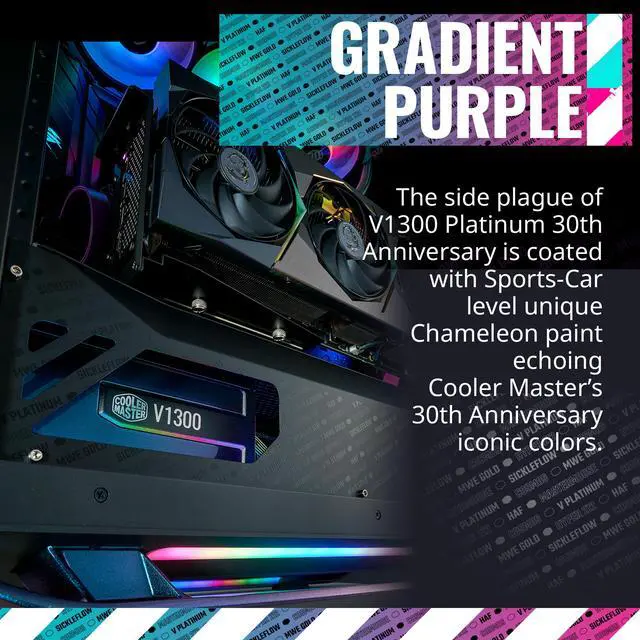 Alt view image 7 of 15 - Cooler Master V1300 Platinum 30th Anniversary Fully Modular, 1300W, 80+ Platinum, 135mm FDB Silent Fan, Single/Multi-Rail Switch, Intel ATX 12V Ver 2.53, 100% Japanese Capacitors (MPZ-D001-AFBAPV-WU)