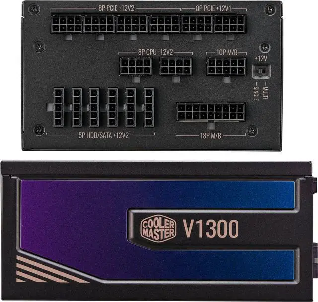 Alt view image 12 of 15 - Cooler Master V1300 Platinum 30th Anniversary Fully Modular, 1300W, 80+ Platinum, 135mm FDB Silent Fan, Single/Multi-Rail Switch, Intel ATX 12V Ver 2.53, 100% Japanese Capacitors (MPZ-D001-AFBAPV-WU)