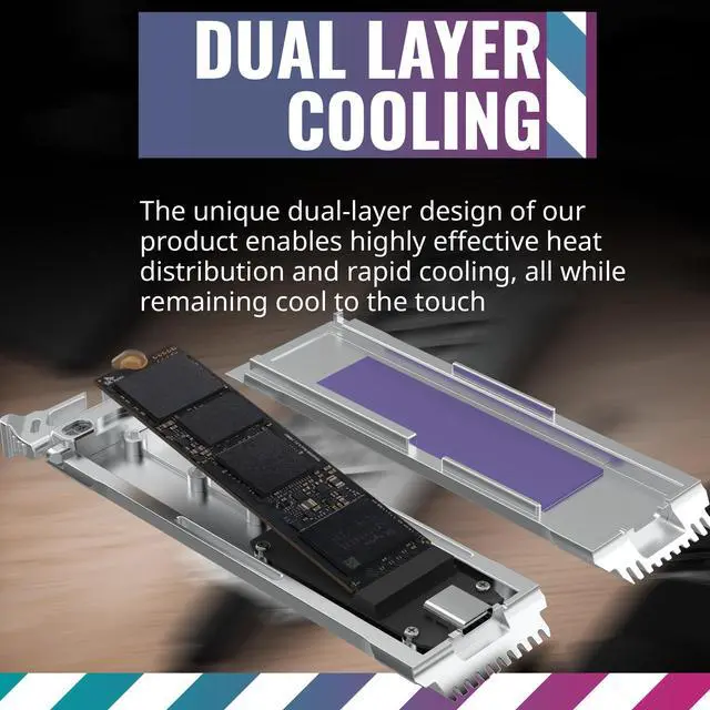 Alt view image 3 of 12 - CoolerMaster Oracle AIR High Speed NVME M.2 SSD Enclosure, Full Toolless, Aluminum, USB 3.2 Gen 2 Type-C, Write|Read Gbp 10,Write| Read MB/s 1054, SSD Size 2280|2260|2242|2240|2230 (SOA010-ME-00)