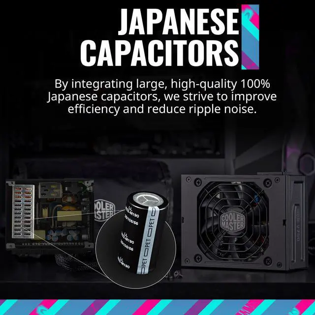 Alt view image 8 of 14 - Cooler Master V850 SFX Gold ATX 3.0 Full Modular Small Form Factor Power Supply, 850W 80+ Gold, 90-Degree 12VHPWR PCIe 5.0, SFX-to-ATX Bracket, Customized Cable, 10 Year (MPY-8501-SFHAGV-3U1)