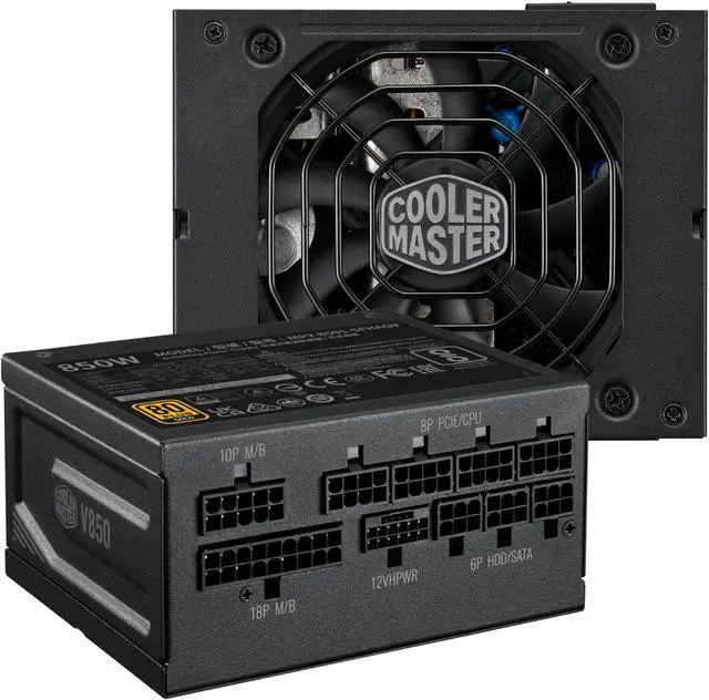 Alt view image 11 of 14 - Cooler Master V850 SFX Gold ATX 3.0 Full Modular Small Form Factor Power Supply, 850W 80+ Gold, 90-Degree 12VHPWR PCIe 5.0, SFX-to-ATX Bracket, Customized Cable, 10 Year (MPY-8501-SFHAGV-3U1)