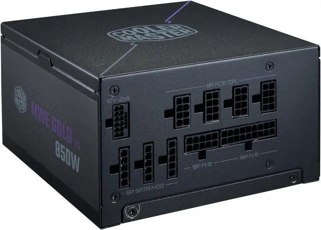 Alt view image 10 of 15 - Cooler Master MWE Gold 850 V3 ATX 3.1 Full Modular PSU, 850W, 80+ Gold Efficiency, 90° 12VHPWR|600W PCIe 5.1, Japanese Capacitors, Zero-RPM Mode, Hexagonal Fan Cover, 10-Year