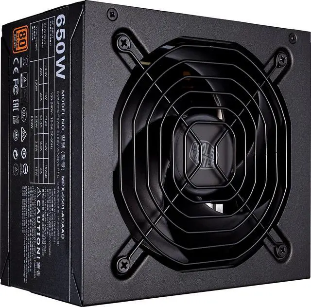 Alt view image 3 of 7 - Cooler Master MWE Bronze V2 650 W 80+ Bronze Certified ATX Power Supply, 5 Year Warranty