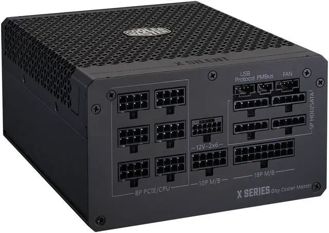 Alt view image 3 of 9 - Cooler Master X Silent Edge Platinum 850 Fanless ATX 3.1 Full Modular PSU, 850W 80+ Platinum, 90° 12VHPWR 450W PCIe 5.1, Infineon CoolMOS, Heat Pipe Technology, GPU Support RX7900 XTX|RTX 4090, 15Year