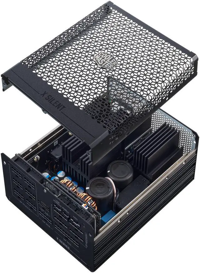 Alt view image 8 of 9 - Cooler Master X Silent Edge Platinum 850 Fanless ATX 3.1 Full Modular PSU, 850W 80+ Platinum, 90° 12VHPWR 450W PCIe 5.1, Infineon CoolMOS, Heat Pipe Technology, GPU Support RX7900 XTX|RTX 4090, 15Year