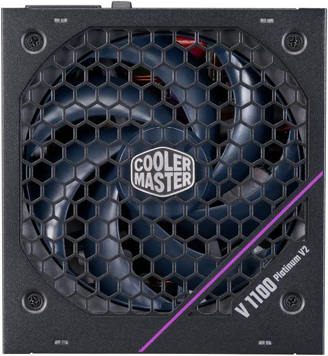Alt view image 3 of 16 - Cooler Master V Platinum 1100 V2 ATX 3.1  Full Modular PSU, 1100W 80+ Platinum, 90° 12VHPWR|600W PCIe 5.1, Purple Anodic-Coated Heat Sink, Mobius Fan, GPU Support RTX 5090| RX 9070 XT, 12 Year