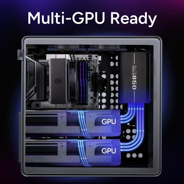 Alt view image 3 of 12 - Cooler Master Elite Gold 850W Power Supply, PCIe 5.1 Ready Certification Cybenetics Gold & Noise Standard++, 80 PLUS Gold, 850W, ATX 3.1, 12V-2x6 Cable, Low Noise, Fully Modular