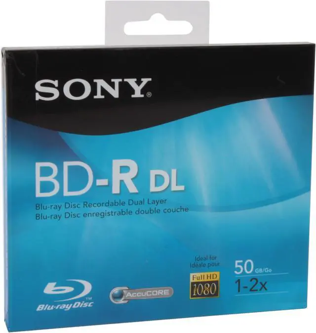 Main image of SONY 50GB 2X BD-R DL Single Jewel Case Disc Model BNR-50RH
