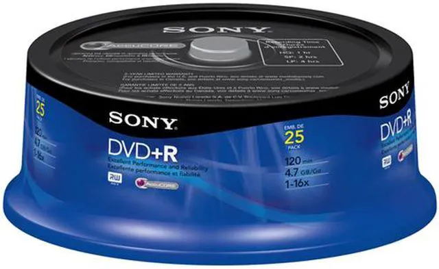 Alt view image 2 of 2 - SONY 4.7GB 4X DVD+RW 25 Packs Spindle Media Model 25DPW47RS2