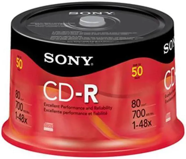 Main image of SONY 700MB 48X CD-R 50 Discs Spindle Disc Model 50CRM80RS