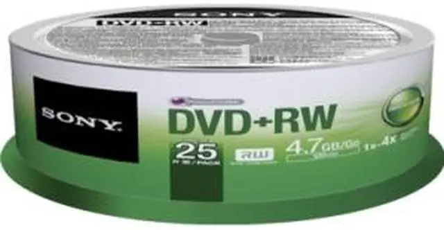 SONY 4.7GB 4X DVD-RW 25 Packs Disc Model 25DPW47SPM - Newegg.com