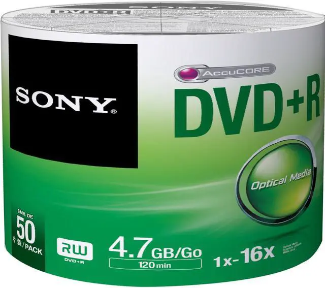 Alt view image 3 of 3 - SONY 4.7GB 16X DVD+R 50 Packs Disc Model 50DPR47SB